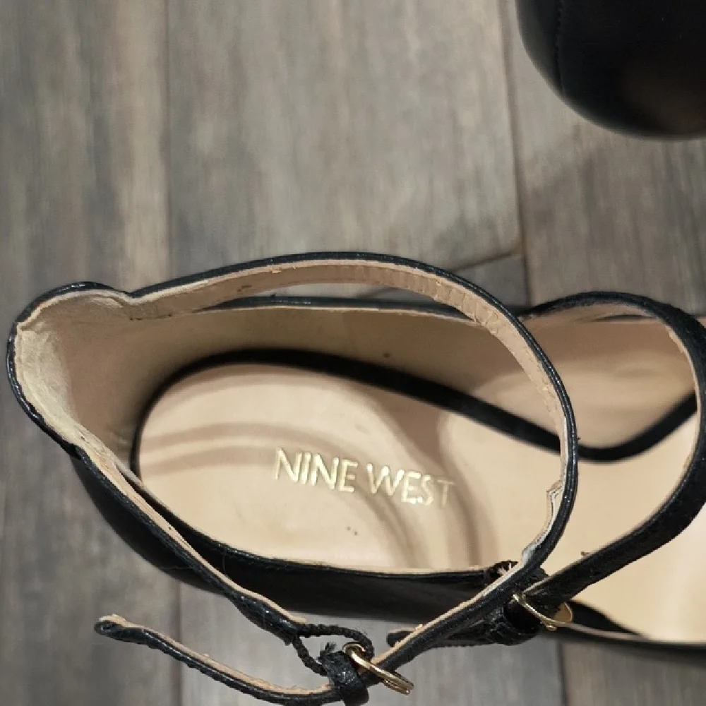 Nine West Black Ankle Strap Heels - Picture 2 of 3